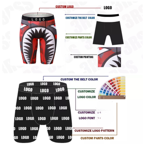 Best-selling Design Mens <strong>Polyester</strong> Spandex Underwear Printed Shorts High Quality Custom Log Underwear for Men Plus Size <strong>Boxers</strong> - Product Image 5