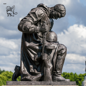 Monumento Conmemorativo de Héroes Combatientes de Tamaño Real para Exteriores BLVE, Estatua de Guerrero Arrodillado de Bronce para Cementerio de Mártires, Escultura Conmemorativa - Product Image 4