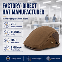 Casquette plate classique marron café foncé contrastant pour hommes et femmes, casquette Ivy avec sangle réglable et boucle bronze, décontractée, vente en gros