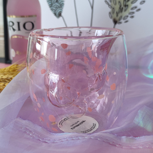 Copos de Vidro Borossilicato Resistentes ao Calor com Design Criativo em Forma de Pata de Gato Rosa, Copo de Leite, Suco e Cerveja em Estilo Cartoon - Product Image 4
