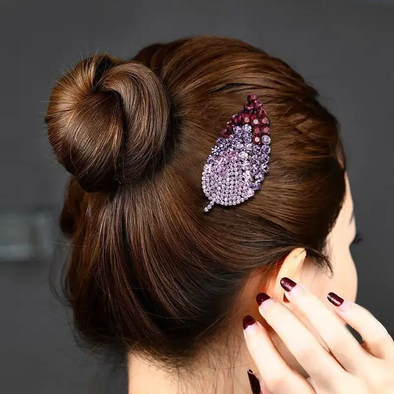 PUSHI kişiselleştirilmiş yaprak saç tokası kelebek saç clutchers saç tokası kızlar için saç aksesuarları moda taklidi saç klipleri