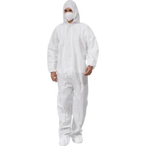 Combinaison blanche personnalisée combinaison jetable <span class=keywords><strong>PP</strong></span>/<span class=keywords><strong>SF</strong></span>/SMS combinaisons microporeuses pour le travail porter - Product Image 4
