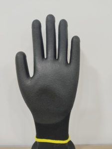 Guantes de trabajo con forro de poliéster de calibre 13, dedos de Palma recubiertos de <span class=keywords><strong>PU</strong></span>, agarre antideslizante para mecánicos de construcción, manejo de almacenes - Product Image 2