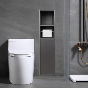 Portarotolo <span class=keywords><strong>da</strong></span> incasso personalizzato in acciaio inossidabile con <span class=keywords><strong>dispenser</strong></span> per carta igienica e <span class=keywords><strong>porta</strong></span> scopino <span class=keywords><strong>da</strong></span> parete con vano portaoggetti - Product Image 4