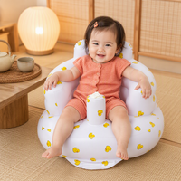 Canapé gonflable pour bébé avec pompe à air intégrée, motif canard jaune, design moderne, utilisation pour la salle à manger, matériau PVC