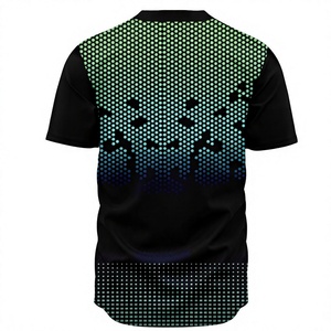 เสื้อเบสบอลมีกระดุมเสื้อเบสบอลพิมพ์โลโก้และหมายเลขทีมฮิปฮอป - Product Image 2