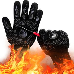Gants de sécurité résistants à la chaleur jusqu'à 800 degrés, mitaines de four pour barbecue, gants de cuisine en silicone antidérapants et ignifuges pour la cuisson au micro-ondes - Product Image 1