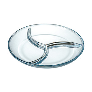 Piatto di vetro gnocco piatto di frutti di mare piatto per la colazione piatto multiuso da 10 pollici Multi-funzione bassa di boro temperato - Product Image 1