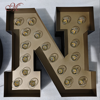 Chapiteau lumineux géant personnalisé de 3 pieds et 4 pieds, lettres et chiffres, canal d'ampoule chaude pour la publicité d'entreprise de fête de mariage sur scène