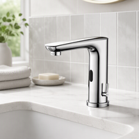 Robinet de lavabo de salle de bain moderne à poignée unique, avec cartouche céramique, automatique, intelligent, sans contact, à capteur, à poser sur le comptoir, pour la vente en gros