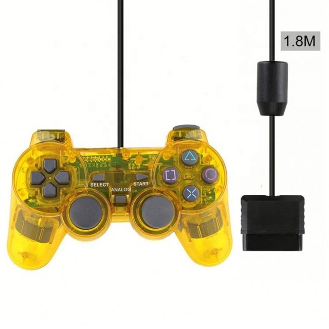 New Arrival 2.4GHz/BT Wireless Transparent Joypad Game Handle with Dual Vibration and Vibration Motor for PS2 Mobile & PC