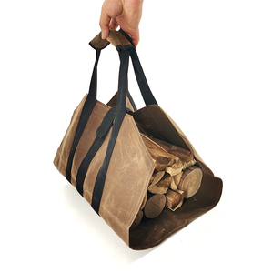 Portable Firewood Wood Log Carrier Bag Outdoor Camping Firewood Holder Carry Storage Bag Handbag Wood Handling Canvas Bag