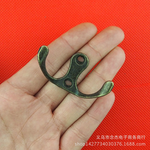 Double Hook <b>Wall</b> Mounted Zinc Alloy Robe Hook 48mm X 26mm Rustic Style CD39 - Product Image 2
