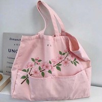 Sacs fourre-tout en toile en gros avec fermeture éclair et multiples poches, sacs à bandoulière décontractés ; sacs de courses réutilisables pour filles