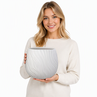 Grandes jardinières créatives, mignonnes, colorées, en plastique durable et légères pour l'extérieur, avec trou de drainage - Décorations de pots de fleurs
