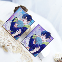 Pins en émail dur personnalisés sur le thème de l'anime, avec différents fonds dégradés nacrés, pins de revers de dessin animé
