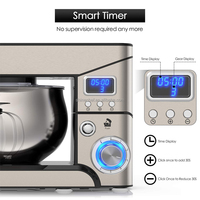 Batteur sur socle numérique LCD 5L 1300W, 6 vitesses, mélangeur planétaire à tête inclinable pour gâteaux et pâtes, certifié GS CE ETL LFBG BSCI ISO, OEM ODM SOHEF
