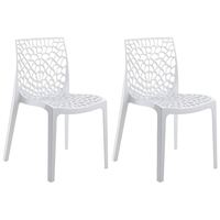 Chaise de salle à manger en plastique empilable avec toile d'araignée et siège pour véranda extérieure balcon café salle à manger cuisine patio bord de la piscine
