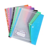 Pochette de classement A4 transparente en plastique avec bouton-pression pour documents, organiseur de fichiers à 11 trous, sacs de rangement
