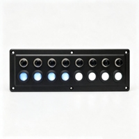 Panneau de commande tactile rond 4/6/8 voies DC12V/24V avec disjoncteur 10A pour bateau, camion, moto, camping-car