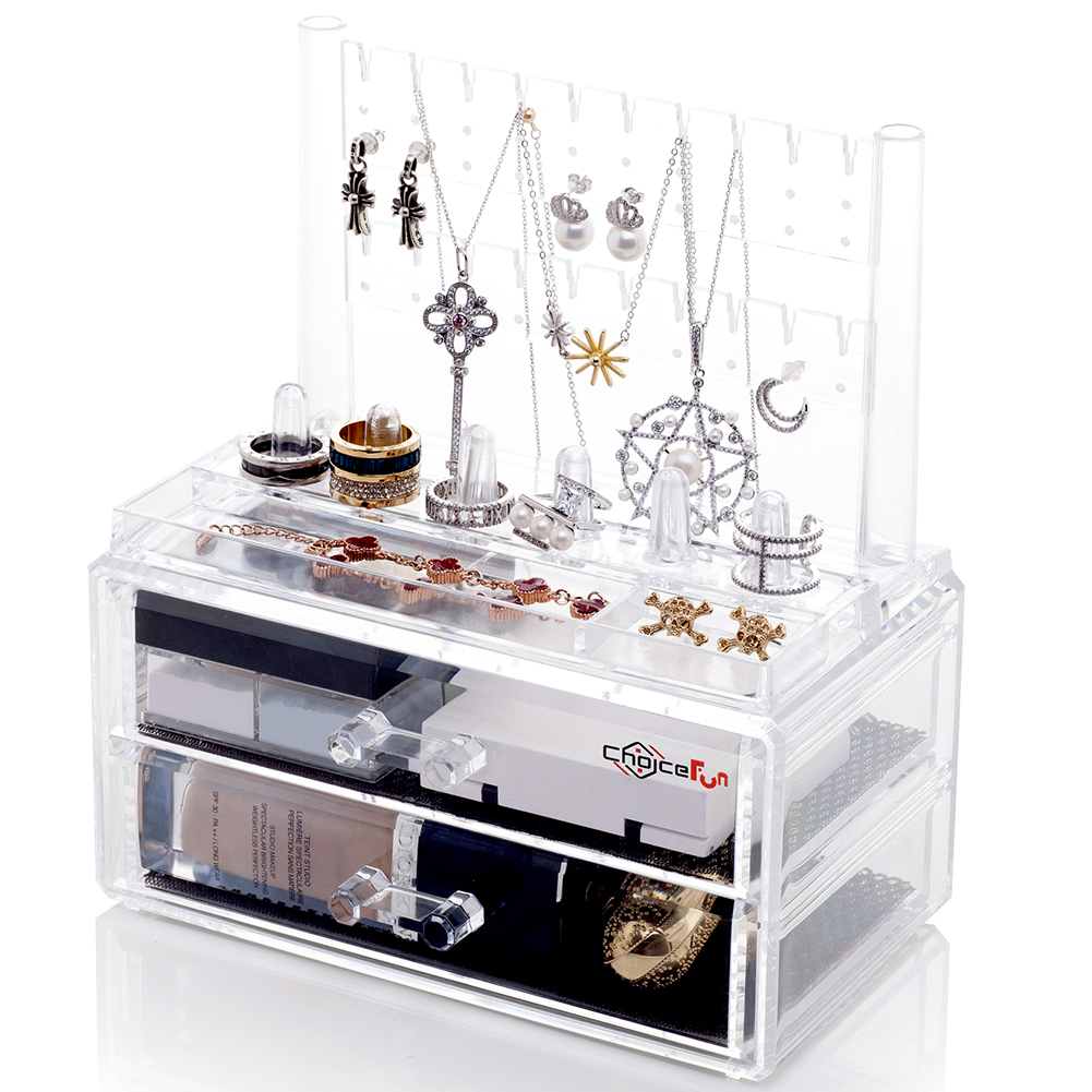 Высококачественные прозрачные акриловые серьги, кольца, ювелирные изделия, держатель для ювелирных изделий с ящиками