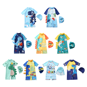 Traje de Baño de Verano Personalizado para Bebés y Niños Pequeños, Traje de Baño de Manga Corta con Estampado de Dibujos Animados, Traje de Baño de Una Pieza para Niños - Product Image 1