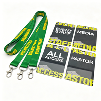 Lanières personnalisées en polyester par sublimation avec crochet métallique, cartes d'accès VIP/CEO imprimées en PVC pour événements et festivals de musique