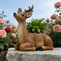 Pot de fleurs réaliste en résine en forme de cerf - Pot décoratif en forme de faon pour jardin extérieur, support fantaisie pour plantes succulentes pour patio, cour