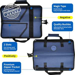 Échantillon gratuit Sac à couteaux de chef portable Sac à couteaux en toile cirée durable Porte-couteaux Protections pour couteaux Outils de cuisine à domicile Sac de cuisine - Product Image 2