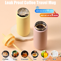 Bouteille d'eau isotherme en acier inoxydable de 450 ml (16 oz) avec paille en PP et manchon en silicone, personnalisable avec logo, idéale pour la promotion en gros