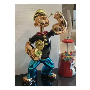 Schlussverkauf Galvanisierung Glasfaser Popeye-Skulptur Cartoon-Spielfigur Kunst Glasfaser Popeye-Statue