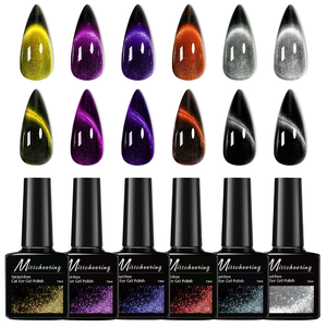 Vernis à ongles gel effet œil de chat blanc porcelaine, sans nickel, sans métaux lourds, durcissement LED, vernis magnétique en bouteille, manucure de salon - Product Image 2