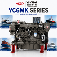 Moteur diesel de propulsion marine YUCHAI YC6MK300L 219 kW 330 CV 1500 tr/min pour navire de marchandises, bateau de pêche, bateau de travail