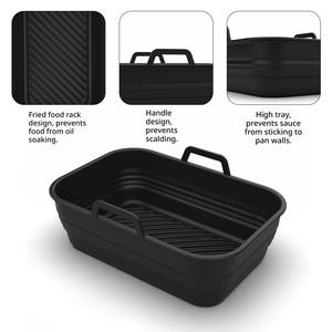Tapis de cuisson en silicone rectangulaires pliables épaissis Prime Handy, réutilisables et sûrs pour les repas, les friteuses à <span class=keywords><strong>air</strong></span> et les cuisinières - Product Image 3
