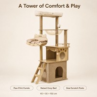Arbre à chat peu encombrant avec lit pour chat en forme de capsule spatiale, mobilier pratique pour chats d'intérieur