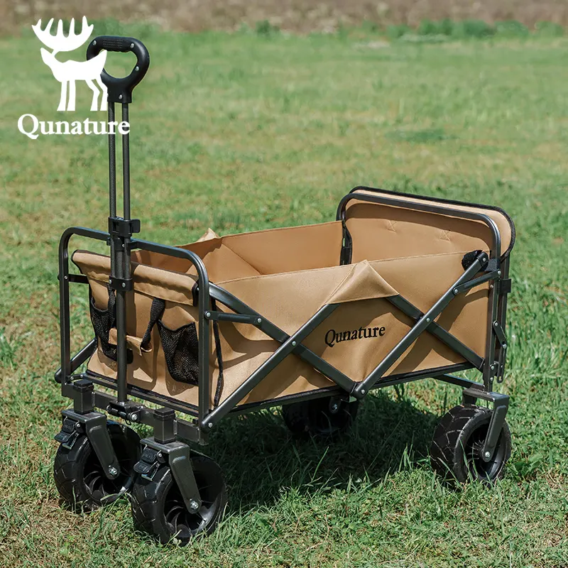 Qunature chariot de camping de jardin mobile en plein air pliant bon marché chariot extensible en tissu Oxford 600d de haute qualité Durable