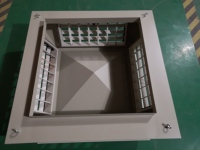 Grille de ventilation en aluminium monocouche étanche à la pluie avec ailettes métalliques pour entrée d'air