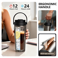 Mug à café de voyage isotherme sous vide de 630 ml, double paroi, en acier inoxydable 316, gourde isotherme