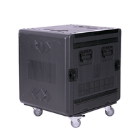 Flight case en plastique HDPE pour amplificateur avec roulettes mobiles, 8U-16U en option, pour équipement audio de scène, étui de protection