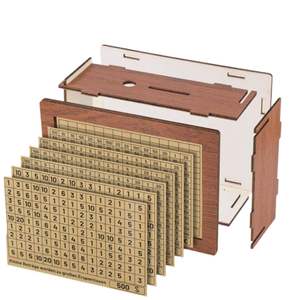 Boîtes à monnaie en bois en gros, réutilisables, assemblées, pour la décoration intérieure, avec des objectifs d'épargne et des chiffres - Product Image 6