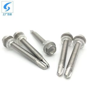 Vis autoperceuse à tête hexagonale en acier inoxydable 316 avec rondelle, vis à queue de pie, DIN7504K, classe métrique, Shanghai et Guangzhou - Product Image 4