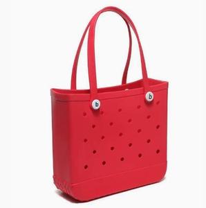 EVA <b>Beach</b> <b>Bag</b> with Holes Tip-Proof Stay Upright Waterproof Rubber Handbag <b>Large</b> Capacity Travel Tote for Women - Product Image 1