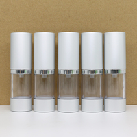 Prix d'usine, flacons cosmétiques scellés personnalisés, imprimés à l'écran, en ABS et aluminium, argent givré, 30 ml, avec pompe sans air