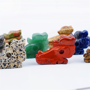 Venta al por mayor de piedras de cristal, cráneos de dragón mixtos naturales, piedras preciosas talladas para la decoración del hogar - Product Image 2