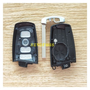Chìa khóa xe bìa cho BMW <span class=keywords><strong>4</strong></span> nút thông minh chính bìa với chìa khóa khẩn cấp chìa khóa xe Fob phù hợp cho BMW (Bạc) - Product Image 3