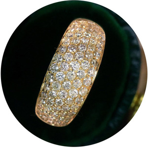 Anillo de Diamantes T0976 para Mujer, Oro Amarillo, Corte Brillante Redondo, Color G Natural, Anillo de Boda de Lujo - Product Image 3