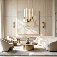 Lustre suspendu moderne à 4 lumières linéaires avec verre laiton pour salle à manger, îlot de cuisine, villa
