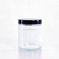 Pot en verre rond à large ouverture et parois droites de 120 ml (4 oz) pour cosmétiques, crèmes et beurres corporels, avec couvercle en bambou et à vis – Vente chaude