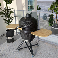 Barbecue au charbon de bois portable en céramique Kamado de 23 pouces, fumoir extérieur pour jardin, four de cuisson pour patio