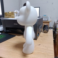Vente en gros usine Figurine porte-clés ours blanc en résine DIY avec effet fluide et surface givrée 23cm Fluid Bear